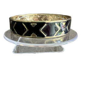 🍭6/$30 Black and Gold X Enamel Chic Bangle Bracelet